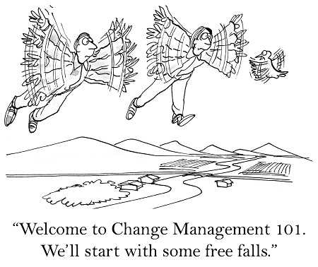 Welcome to Change Management 101. We'll start with some free falls.